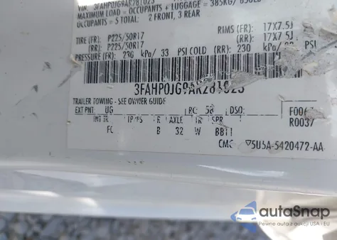 2010 Ford Fusion Sel from USA, damaged, VIN 3FAHP0JG9AR281023